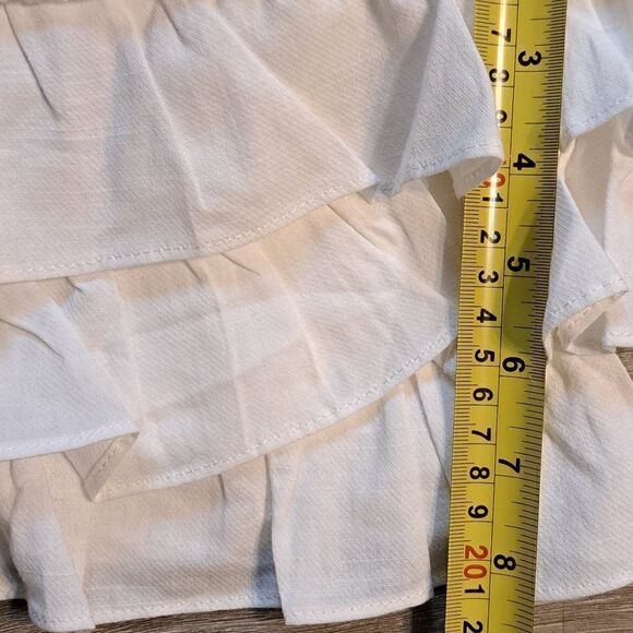 Caitlin V. Covington X Pink Lily Sleeveless Ruffled Cotton Blouse Small White NW - Picture 7 of 14